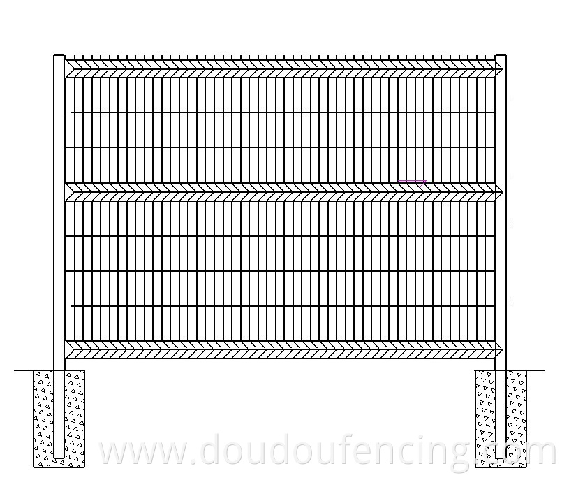 Hot Sale Powder or PVC Coated Galvanized Welded Wire Mesh Fence / Curved Welded Wire Mesh Fence